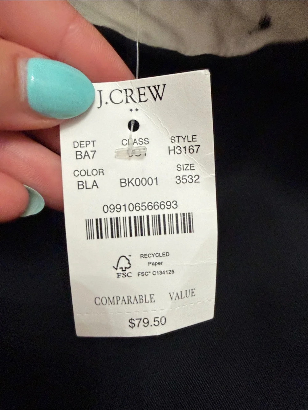 J. Crew Men's Black Chino Pants - Classic Straight Fit